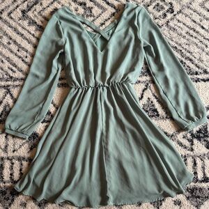 Lush Sage Long Sleeve Dress